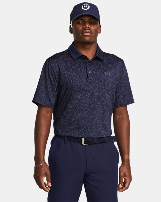 เสื้อโปโล UA Playoff 3.0 Coral Jacquard สำหรับผู้ชาย in Blue image number 0